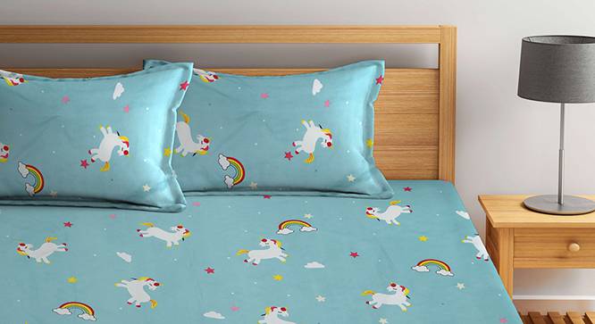 Double Bedsheet-KLBS-2179-Multi (Queen Size, Multicolor) by Urban Ladder - Design 1 Side View - 857524