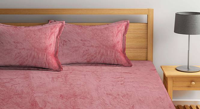 Double Bedsheet-KLBS-3003-Rust (Red, Queen Size) by Urban Ladder - Design 1 Side View - 857532
