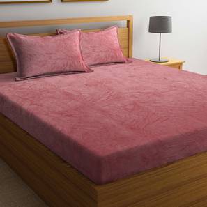 Queen Size Bedsheet Design Red 300 TC Cotton Blend Size Bedsheet with Pillow Covers