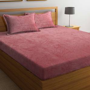 Bedsheets Design Red 300 TC Cotton Blend Size Bedsheet with Pillow Covers