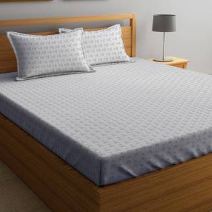 Queen Size Bedsheet Design Grey 300 TC Cotton Blend Size Bedsheet with Pillow Covers