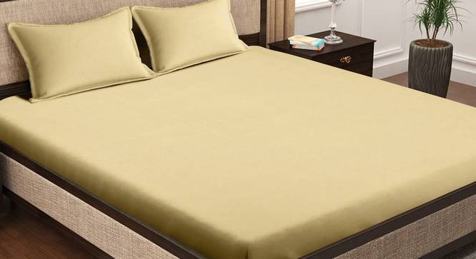Double Bedsheet-KLBS-2125-Yellow (Yellow, Queen Size) by Urban Ladder - Front View Design 1 - 857930
