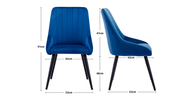 Nico Side Chair (Blue) by Urban Ladder - Design 1 Side View - 858087