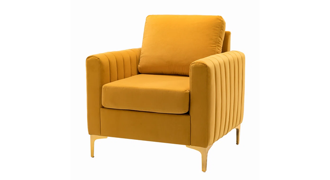 Rafeal Lounge Chair (Yellow) by Urban Ladder - Front View Design 1 - 858235