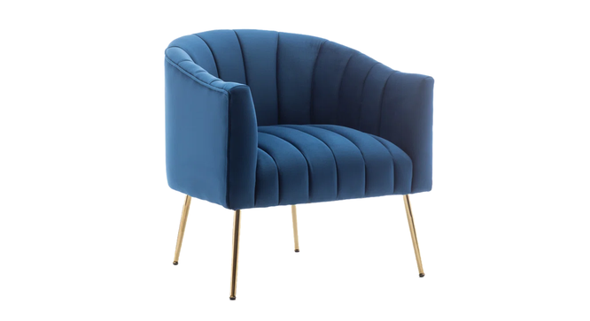 Jella Accent Chair (Blue) by Urban Ladder - Front View Design 1 - 858252