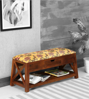 Living Storage In Patna Design Vermount Solid Wood Shoe Rack in Teak Finish