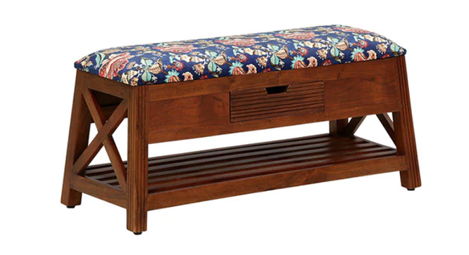 Vermount Solid Wood Bench In Provincial Teak (Teak Finish, Blue) by Urban Ladder - - 