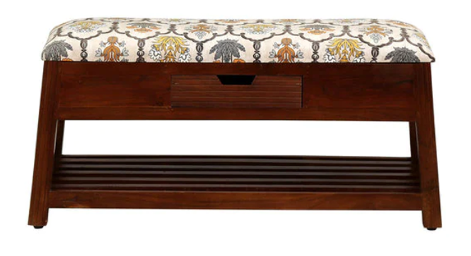 Vermount Solid Wood Bench In Provincial Teak (Teak Finish, Multicolor) by Urban Ladder - - 