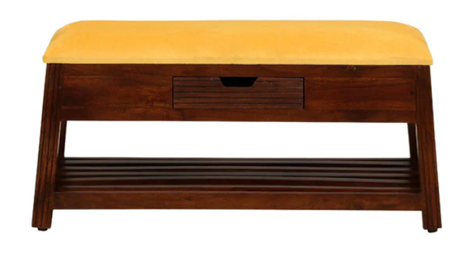 Vermount Solid Wood Bench In Provincial Teak (Teak Finish, Yellow) by Urban Ladder - - 