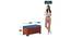 Liliana Solid Wood Shoe Rack In Honey Oak (Royal Blue, Honey Oak Finish) by Urban Ladder - - 