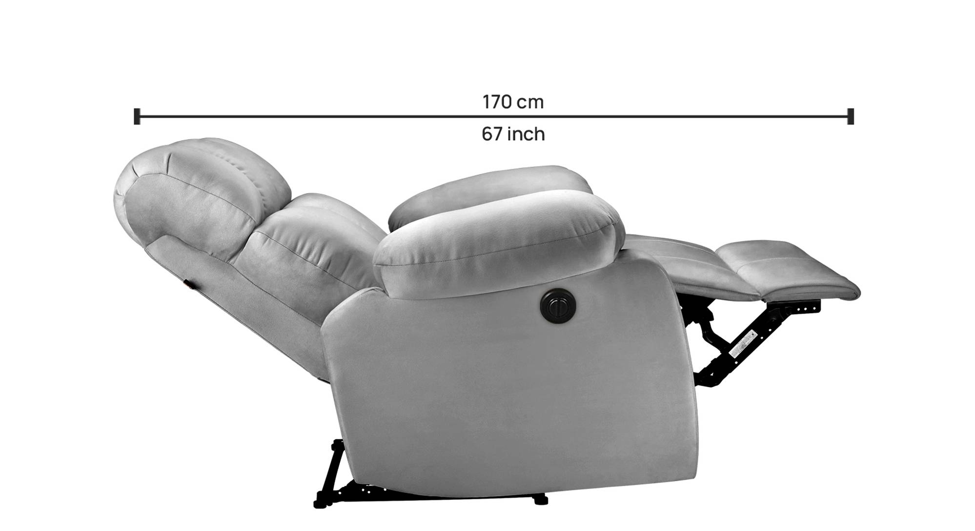 Helios Fabric One Seater Motorized Recliner in Grey Colour Urban Ladder