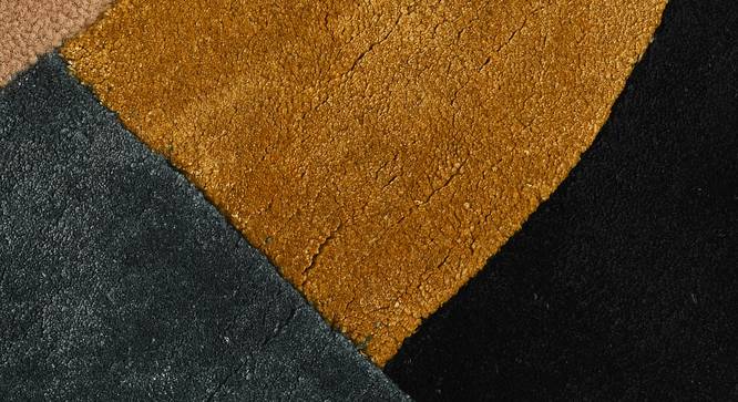 Round Color Block Rug Beige & Brown (Multicolor, 5 x 5 Feet Carpet Size) by Urban Ladder - Design 1 Side View - 859250