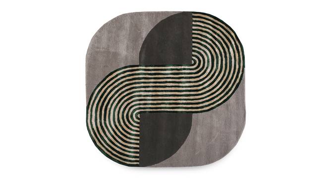 Infinity Color Block Rug (Grey, 8 x 6 feet Carpet Size) by Urban Ladder - Front View Design 1 - 859362