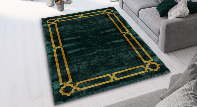 Sehar Green Rug (Green, 6 x 4 Feet Carpet Size) by Urban Ladder - Front View Design 1 - 859372