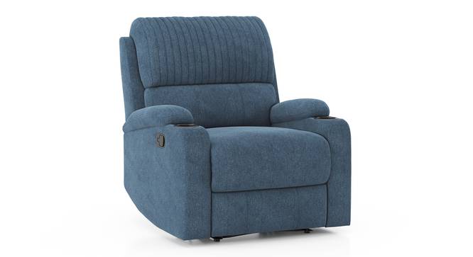 Dawson Single seater entertainment recliner in Stone Grey (One Seater, Coastal Blue) by Urban Ladder - Cross View Design 1 - 860203