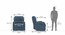 Dawson Single seater entertainment recliner in Stone Grey (One Seater, Coastal Blue) by Urban Ladder - Dimension Design 1 - 860210