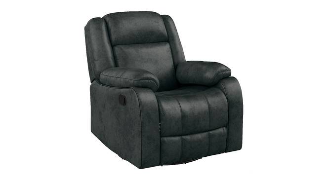 Avalon Twin - Modern 2 Seater Manual Fabric Recliner Sofa With Center Console and Cup Holder (Colour - Grey) (Midnight Blue, One Seater) by Urban Ladder - Front View Design 1 - 860227