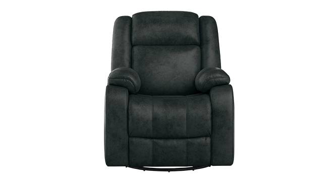 Avalon Twin - Modern 2 Seater Manual Fabric Recliner Sofa With Center Console and Cup Holder (Colour - Grey) (Midnight Blue, One Seater) by Urban Ladder - Design 1 Side View - 860231