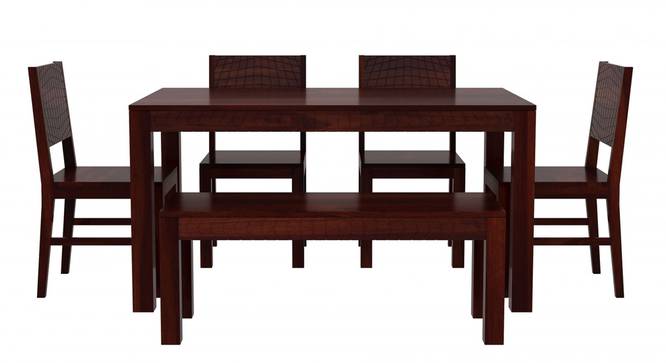 Noguchi Six Seater Dining Set With Bench (Walnut Finish) by Urban Ladder - Design 1 Side View - 860259