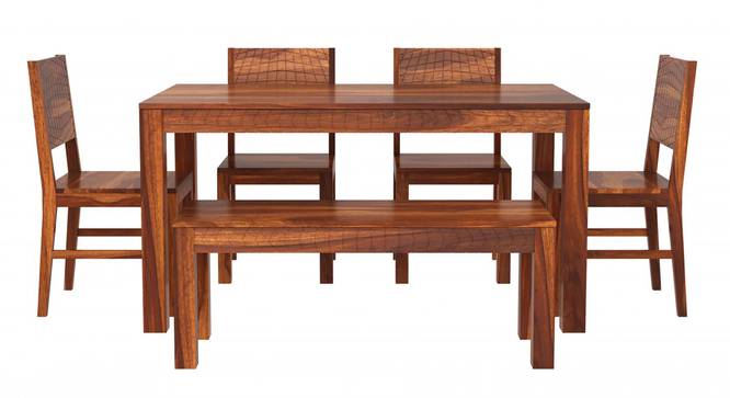 Parker Six Seater Dining Set With Bench (Honey Oak Finish) by Urban Ladder - Design 1 Side View - 860260