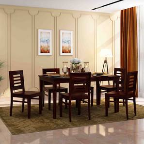 6 Seater Dining Table Sets Design Danta Rosewood 6 Seater Dining Table with Set of 6 Chairs in Walnut Finish