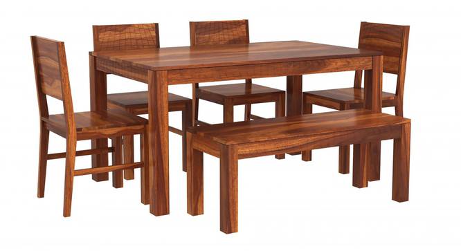 Parker Six Seater Dining Set With Bench (Honey Oak Finish) by Urban Ladder - Front View Design 1 - 860321