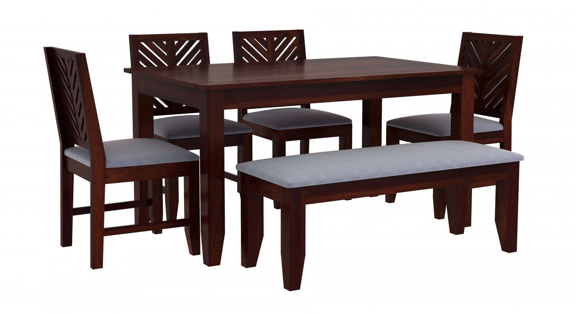 Wollman Six Seater Dining Set With Bench Urban Ladder