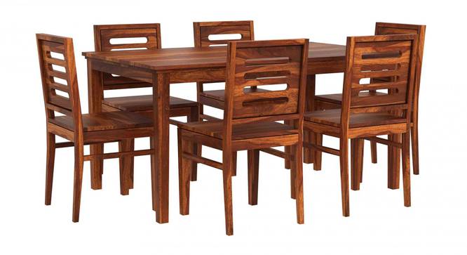 Epsilon 6 Seater Dining Set (Honey Oak Finish) by Urban Ladder - Front View Design 1 - 860333
