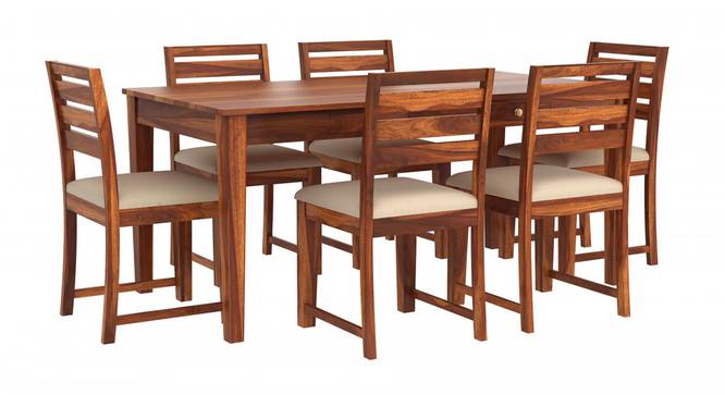 Gilmour 6 Seater Dining Set With 2 Drawer (Honey Oak Finish) by Urban Ladder - Front View Design 1 - 860337