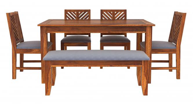 Alaca Six Seater Dining Set With Bench (Honey Oak Finish) by Urban Ladder - Design 1 Side View - 860341