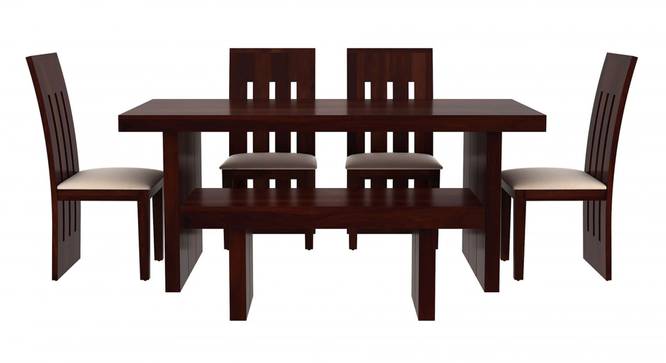 Asher Six Seater Dining Set With Bench (Walnut Finish) by Urban Ladder - Design 1 Side View - 860343
