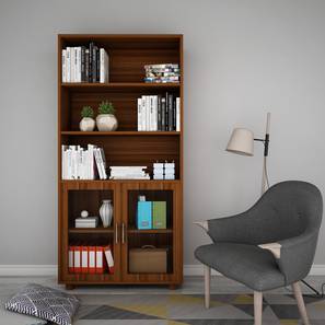 Bookshelf Design Oasis Engineered Wood Bookshelf in Walnut Finish