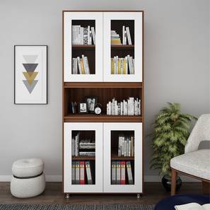 Bookshelf Design Mobley Engineered Wood Bookshelf in Walnut & Frosty White Finish
