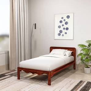 globally indian Isabella Solid Wood Single Size Non Storage Bed in Honey Oak Finish-picture-15