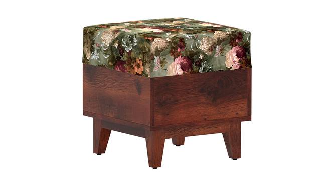 Olive Solid Wood Square Ottoman - Set of 2 (Green Floral) by Urban Ladder - - 