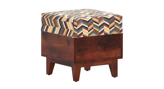 Olive Solid Wood Square Ottoman - Set of 2 (Geometric Multicolor) by Urban Ladder - - 