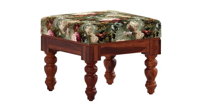 Zoya Turning Solid Wood Square Ottoman (Green Floral) by Urban Ladder - - 