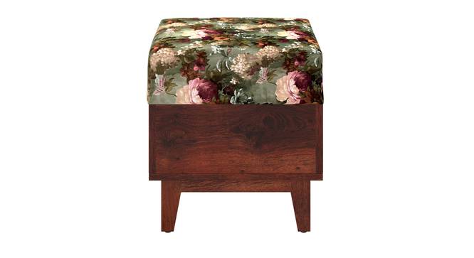 Olive Solid Wood Square Ottoman - Set of 2 (Green Floral) by Urban Ladder - - 