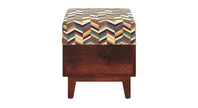 Olive Solid Wood Square Ottoman - Set of 2 (Geometric Multicolor) by Urban Ladder - - 