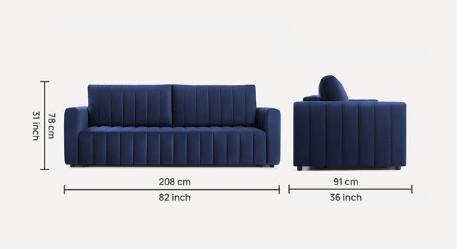 Beliss 3 Seater Pull Out Sofa Cum Bed ith storage In Orange Colour (Navy Blue) by Urban Ladder - Design 1 Dimension - 861729