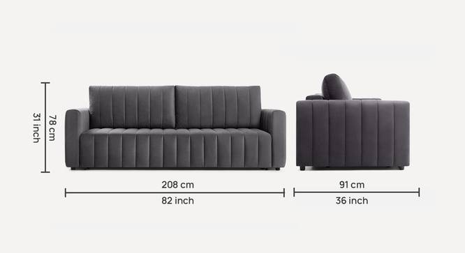 Beliss 3 Seater Pull Out Sofa Cum Bed ith storage In Orange Colour (Grey) by Urban Ladder - Design 1 Dimension - 861732