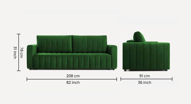 Beliss 3 Seater Pull Out Sofa Cum Bed ith storage In Orange Colour (Green) by Urban Ladder - Design 1 Dimension - 861733
