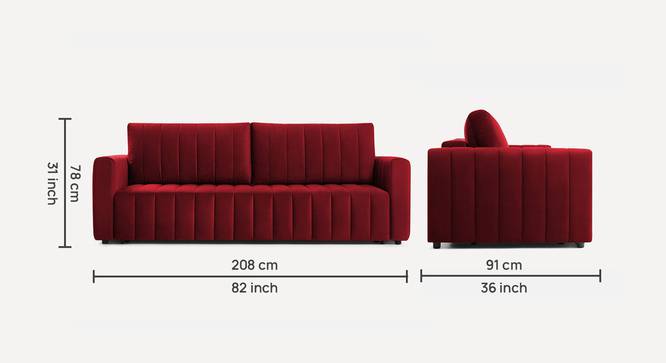Beliss 3 Seater Pull Out Sofa Cum Bed ith storage In Orange Colour (Maroon) by Urban Ladder - Design 1 Dimension - 861735