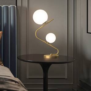 Table Lamps Design Loopy Metal Table Lamp in Brass,White Colour (Yellow)