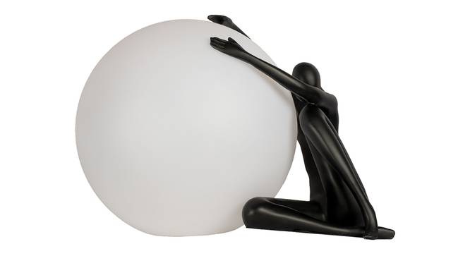Nora Poly Resin Table Lamp in Black,White Colour (Multicolor) by Urban Ladder - Front View Design 1 - 866087