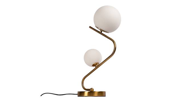 Loopy Metal Table Lamp in Brass,White Colour (Yellow) by Urban Ladder - Front View Design 1 - 866090