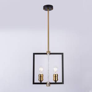 Iron Ceiling Lights Design Alaya Metal Hanging Light in Black, Gold Colour (Multicolor)