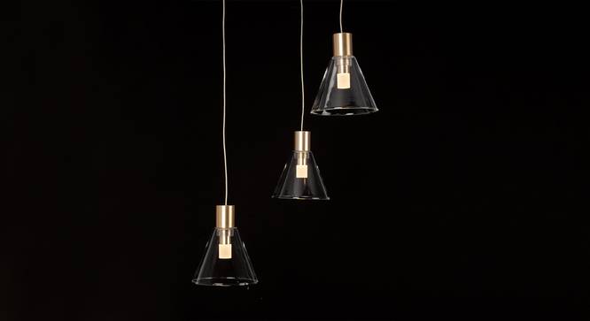 Beta Pendant Metal Hanging Light in Gold Colour (Gold) by Urban Ladder - Design 1 Side View - 866549