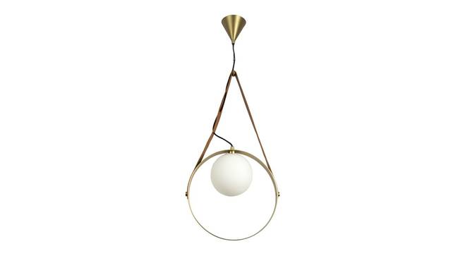 Hoop Metal Hanging Light in Sand Gold Colour (Gold) by Urban Ladder - Design 1 Side View - 866560