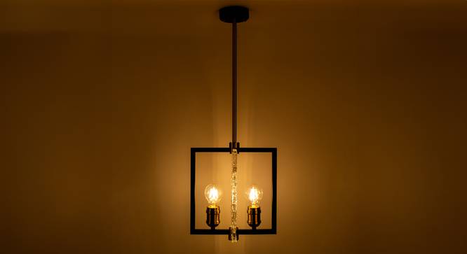 Alaya Metal Hanging Light in Black, Gold Colour (Multicolor) by Urban Ladder - Front View Design 1 - 866584